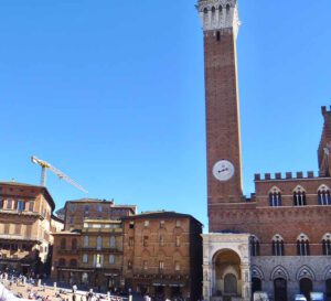 Torre del Mangia from Piazza del Campo in Siena, Italy